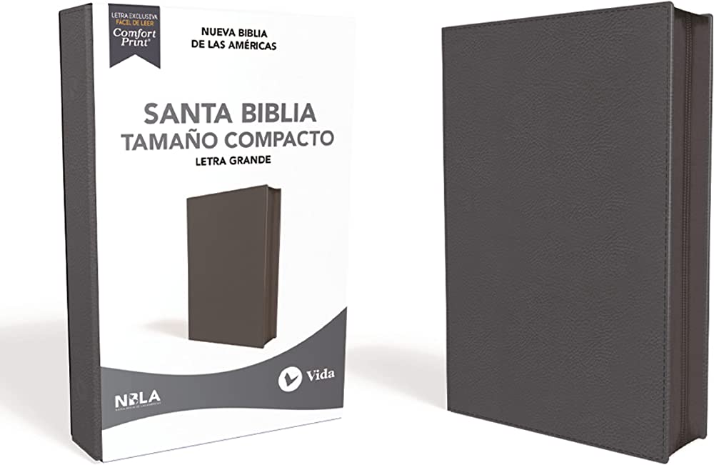 Biblia Ultrafina, compacta, piel fabricada, azul, con cierre, edición letra roja- NBLA