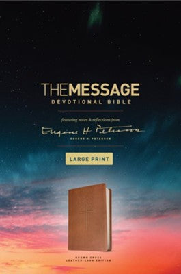The Message Large-Print Devotional Bible, soft leather-look, brown