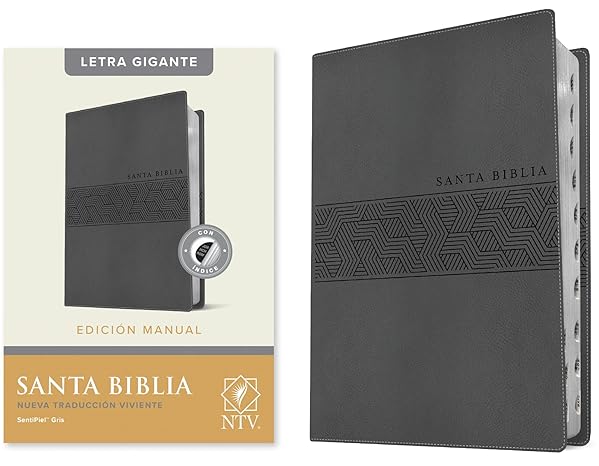 Santa Biblia edicion manual gris letra gigante con indice - NTV
