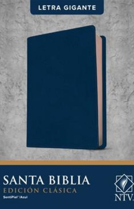 Santa Biblia edición clásica, letra gigante sentipiel azul - NTV