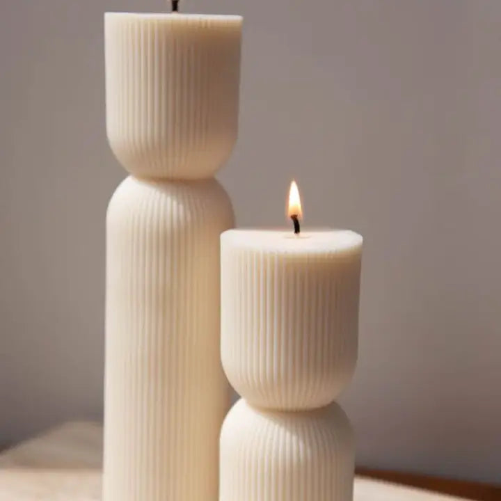 Vela Reloj de arena, color blanco - Sinfonia de luz