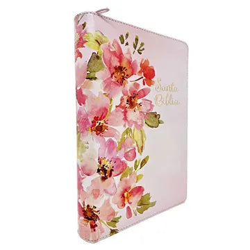 Biblia Letra Gigante Tamano Manual, Rosa Perla Simil piel con Cierre e Índice- RVR 1960