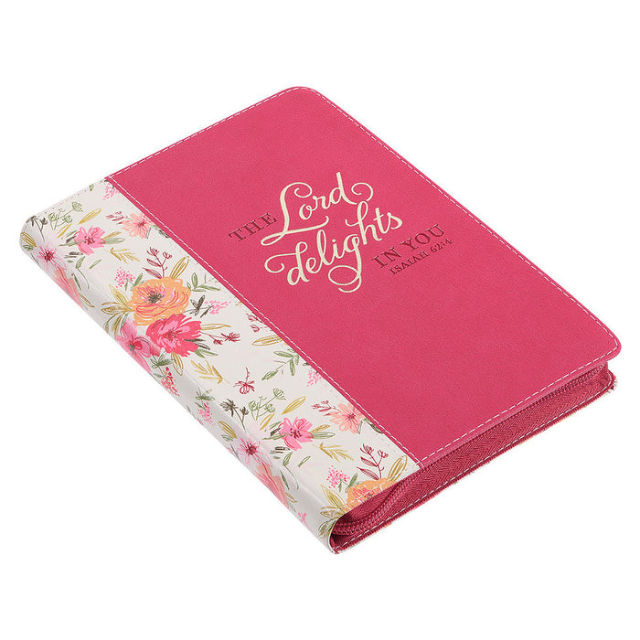 Agenda de lujo The Lord delights in you Isaías 62:4 - Rosa