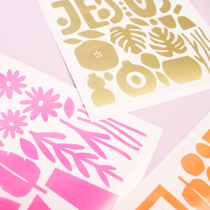 Stickers flores y macetas White bird