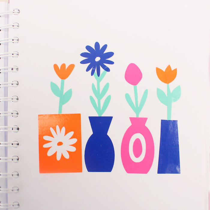 Stickers flores y macetas White bird