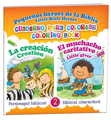 Pequeños héroes de la Biblia la creación y el muchacho caritativo- libro de colorear