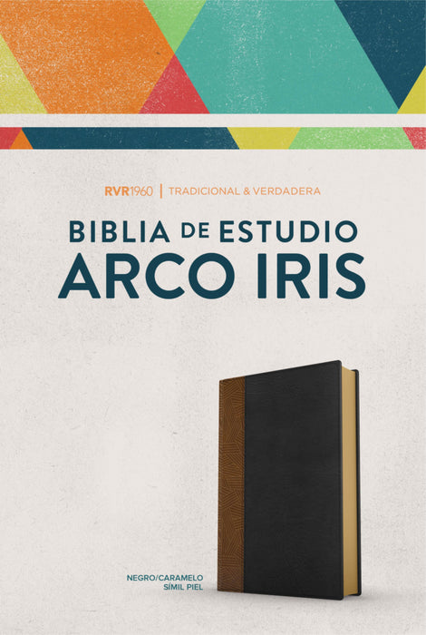 Biblia de estudio Arcoiris, Tostado/Negro, semi piel - RVR 1960