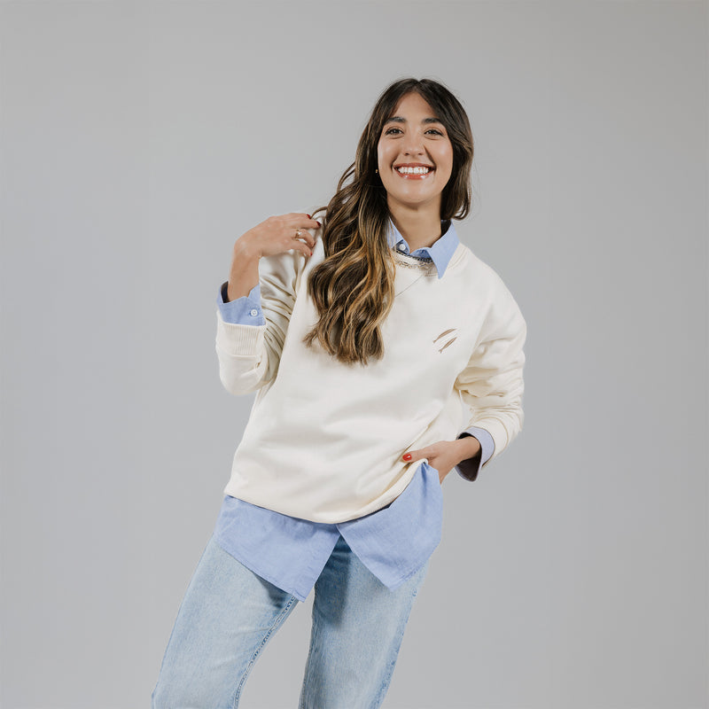 Buzo The Chosen Cuello Redondo Tres Peces Beige