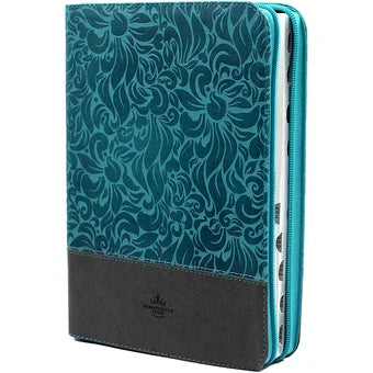 Biblia aguamarina, letra gigante con cierre - RVR 1960