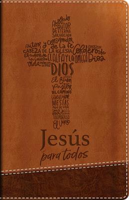 Santa Biblia de promesas Jesús para todos letra grande tamaño manual piel especial café- RVR1960