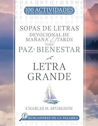 Libro sopas de letras, Devocional de mañana y tarde para paz y bienestar: Letra Grande