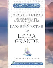 Libro sopas de letras, Devocional de mañana y tarde para paz y bienestar: Letra Grande