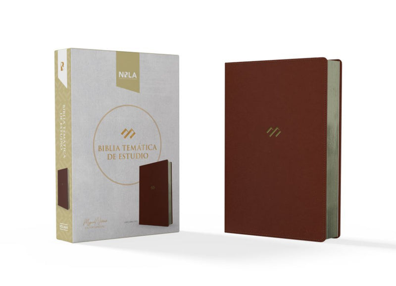 Biblia tematica de estudioc, cafe simil piel - NBLA