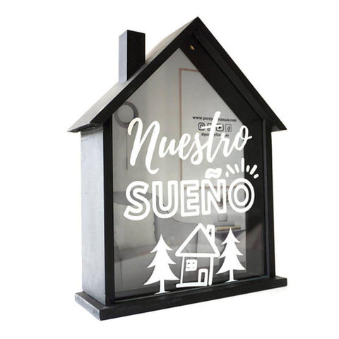 Alcancía casita doble propósito, color negra