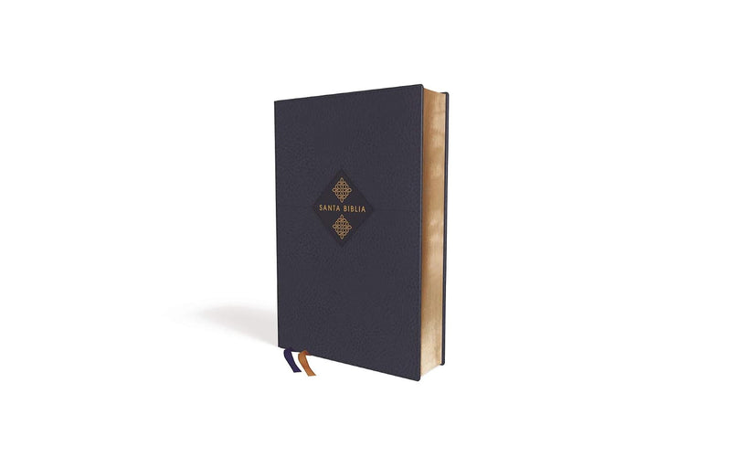 Biblia de estudio gracia y verdad, azul marino e interior a dos colores - NBLA