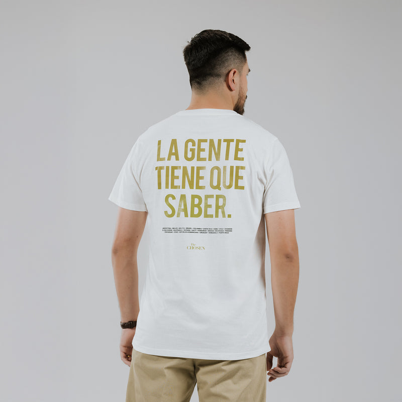 Camiseta The Chosen Todos tienen que saber Blanco Hueso
