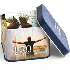 150 Promesas bíblicas para hombres en caja metálica
