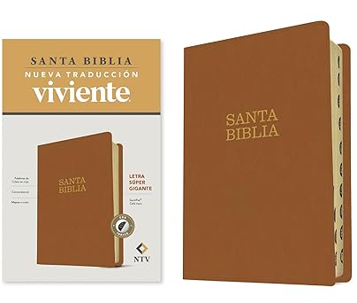 Biblia letra súper gigante, café claro, índice - NTV