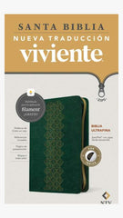 Biblia ultrafina NTV de zíper, con Filament (SentiPiel, Verde esmeralda, Índice, Letra Roja)