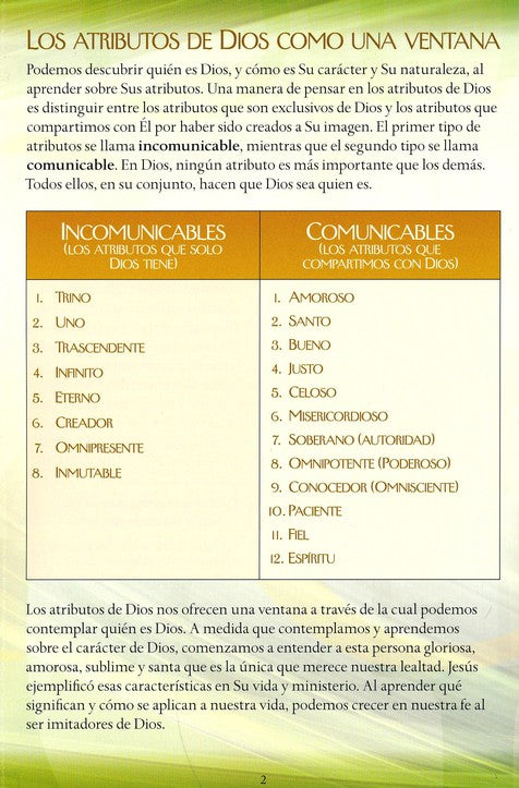Folleto Atributos de Dios