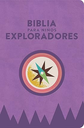 Biblia para niños exploradores, lavanda compás símil piel RVR 1960