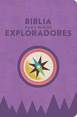 Biblia para niños exploradores, lavanda compás símil piel RVR 1960