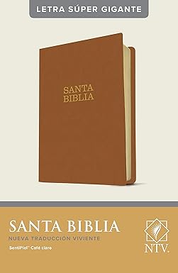 Biblia letra super gigante, imitacion piel, cafe claro - NTV