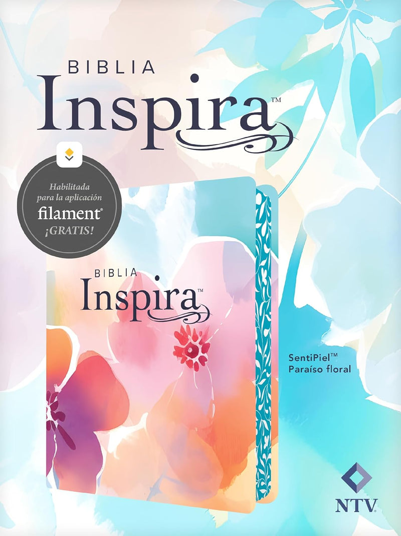 Biblia Inspira Paraíso Floral - Tapa Dura NTV con Filament