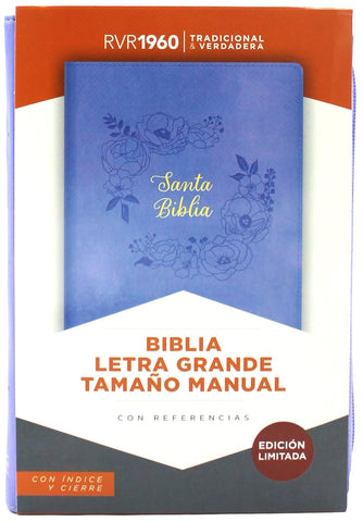 Biblia para mujer, letra grande morado con índice - RVR 1960
