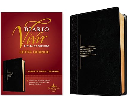 Biblia de estudio del diario vivir, letra grande sentipiel negro ónice - RVR 1960