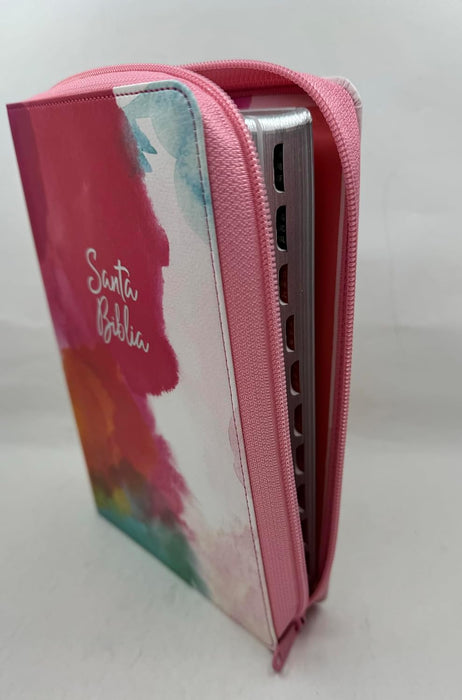 Biblia Letra Grande Tamano Manual Acuarela con Cierre e Indice- RVR 1960