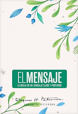 Biblia Verde Floral, Tapa dura-  El Mensaje