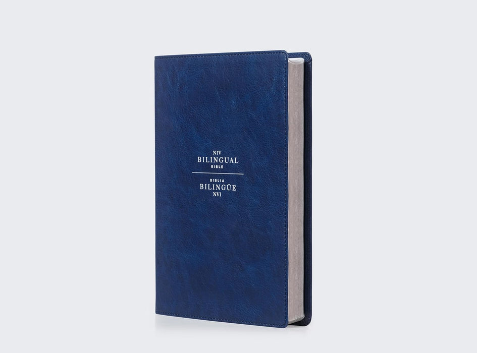 Biblia Bilingue, Azul Marino, Piel Especial - NVI/NIV