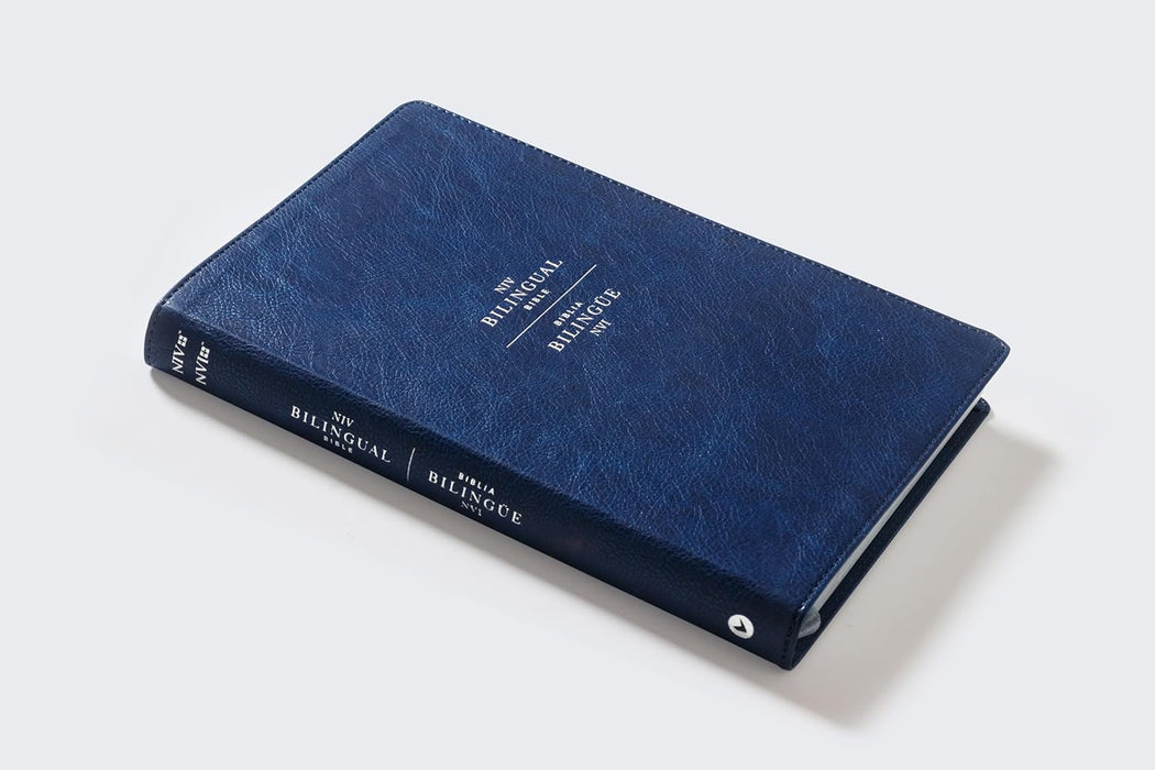 Biblia Bilingue, Azul Marino, Piel Especial - NVI/NIV