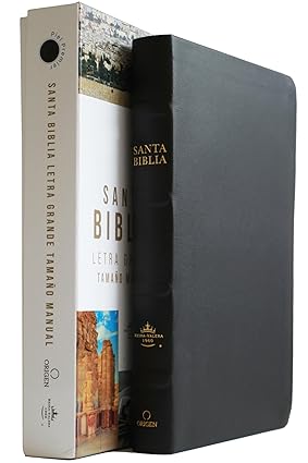 Biblia letra grande tamaño manual, piel premier negro - RVR 1960