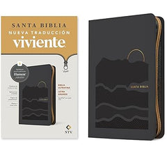 BIBLIA ULTRAFINA NTV LETRA GRANDE DE ZÍPER CON FILAMENT SENTIPIEL GRIS