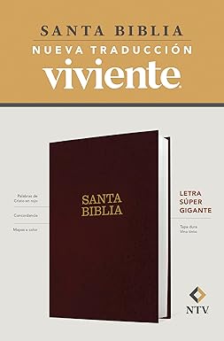 Biblia, letra super gigante, tapa dura, vinotinto con indice - NTV