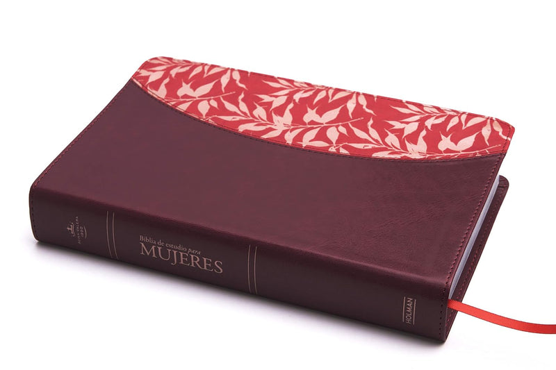 Biblia de estudio para mujer, vino tinto/ fucsia símil piel con índice - RVR 1960