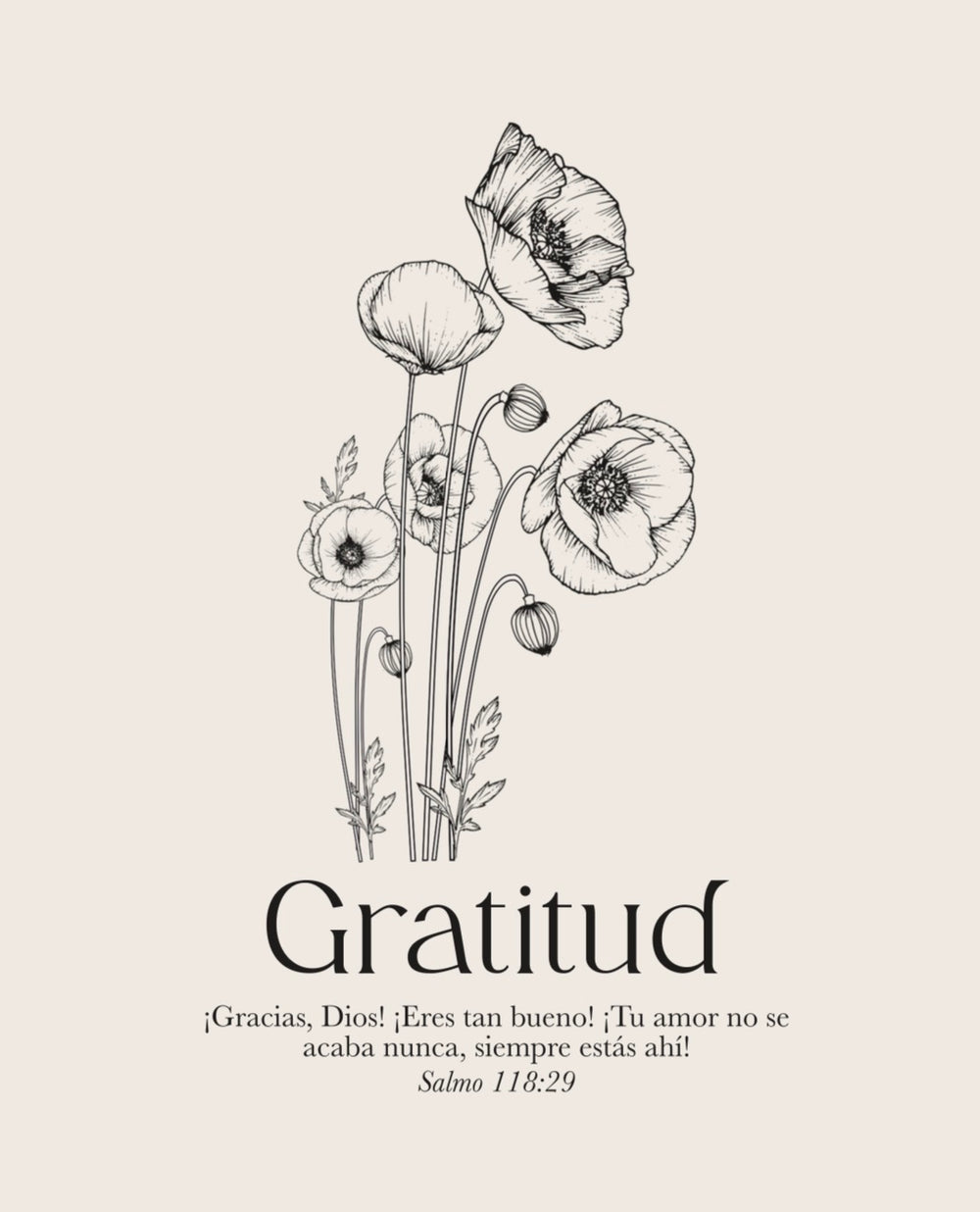 Cuadro decorativo 41cm x 51cm, Gratitud, Salmo 118:29