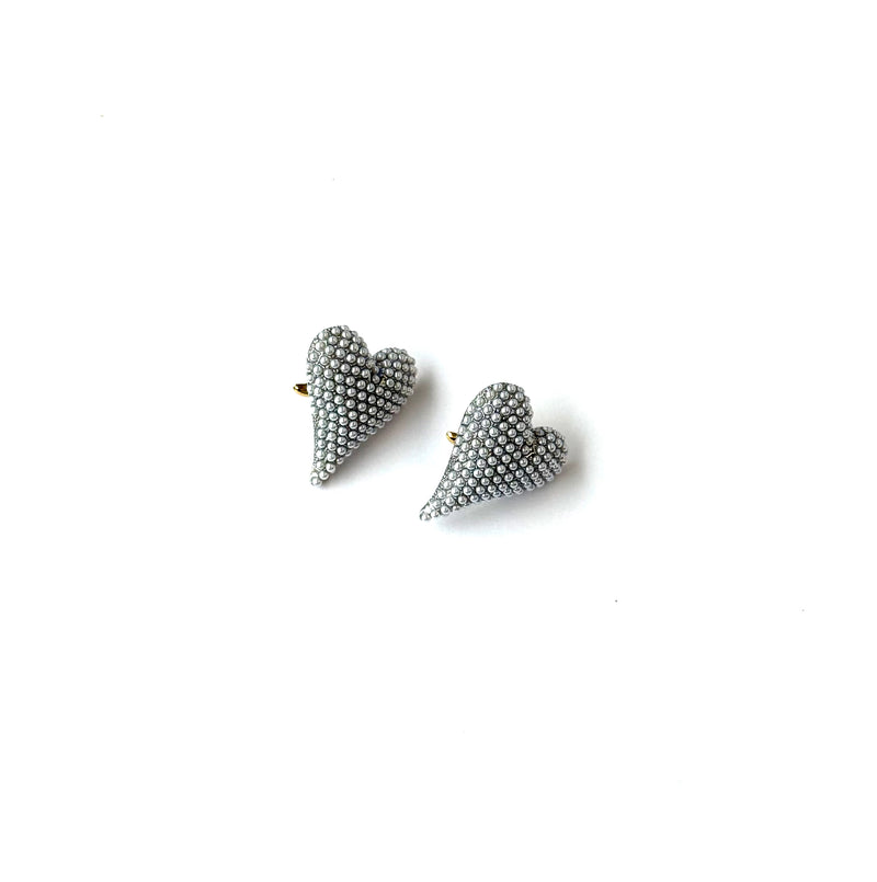 Aretes Corazón mini perlitas