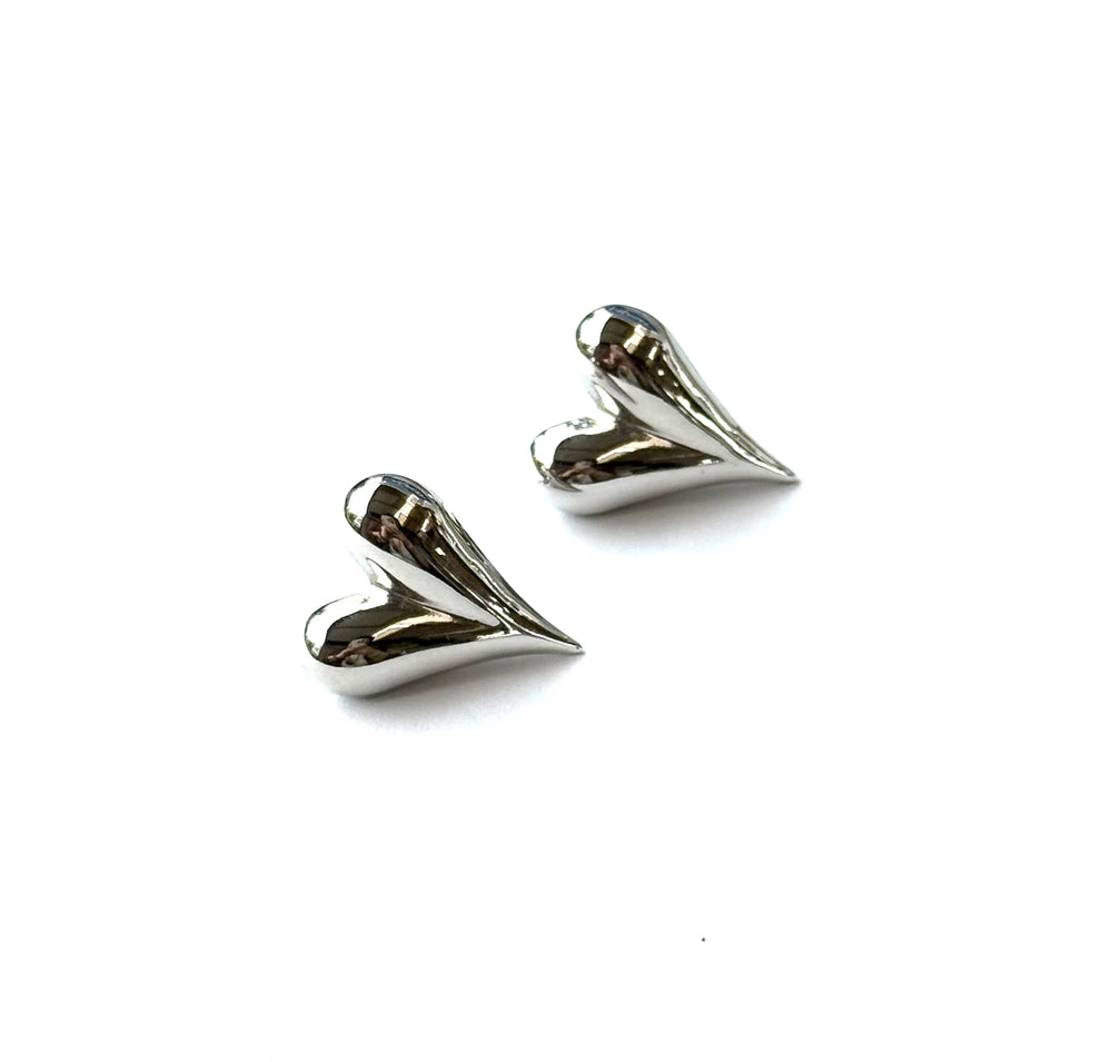 Aretes Corazón plateado