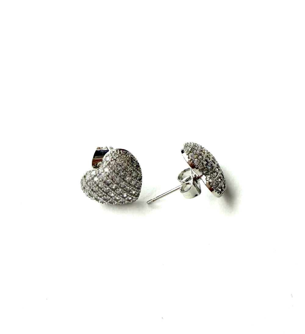 Aretes corazón brillo