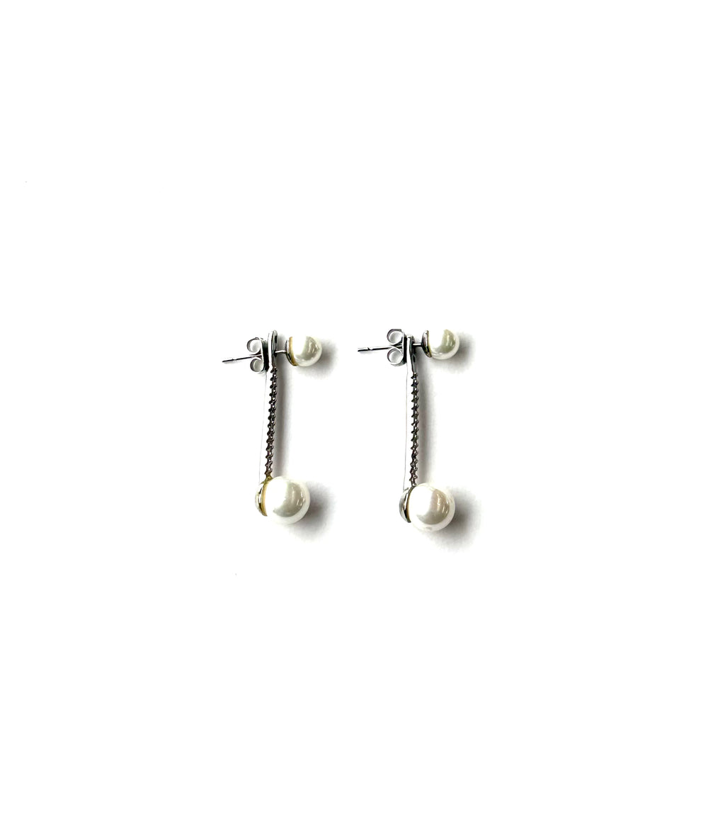 Aretes Perlas y brillo