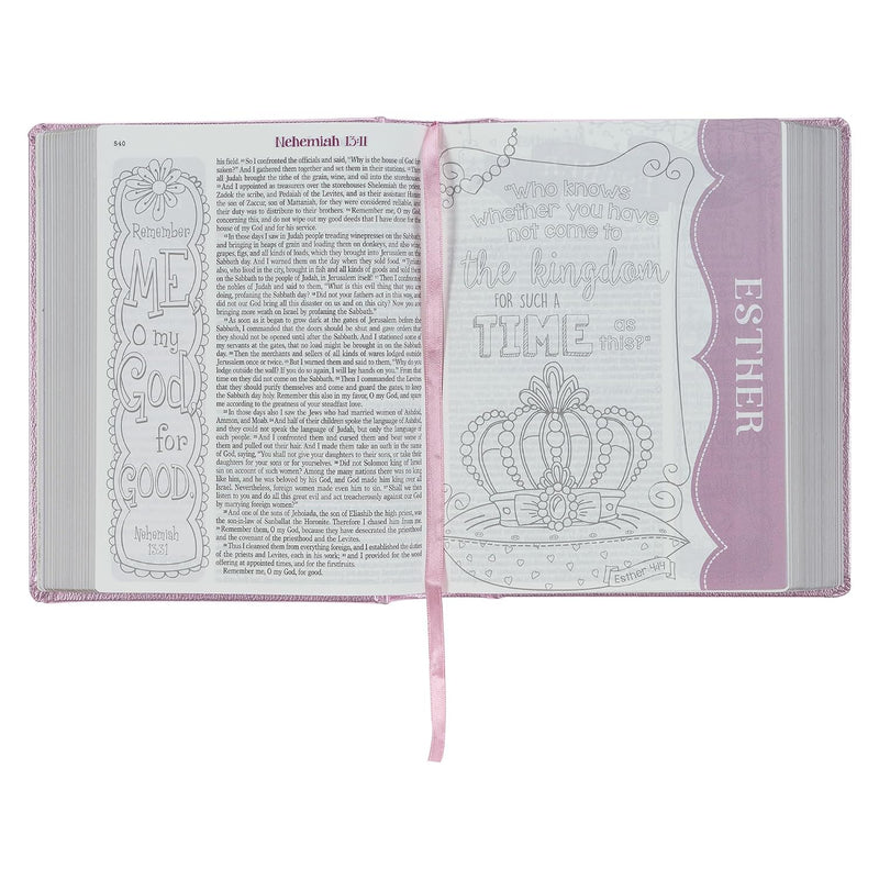 Mi Biblia Creativa en Inglés para Niñas ESV – Edición Glitter Morado