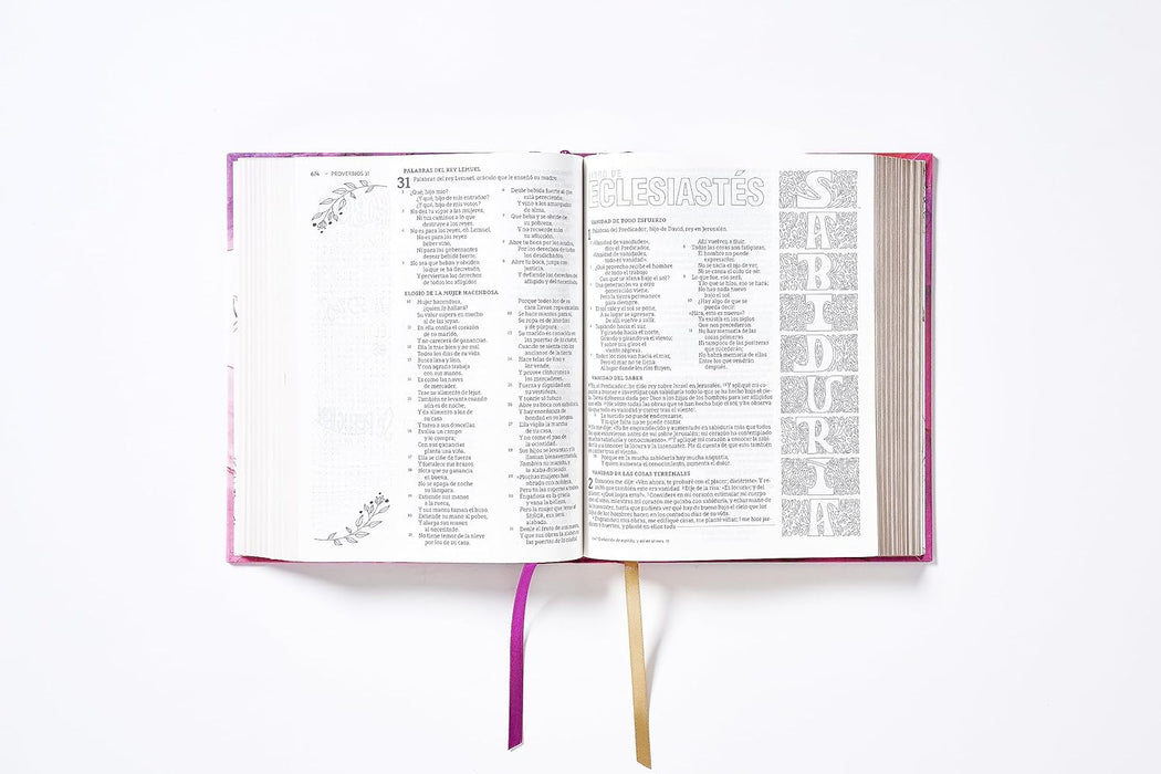 Biblia edición artística ilustrada Fucsia- NBLA