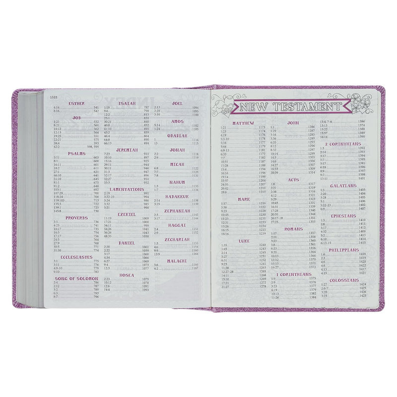 Mi Biblia Creativa en Inglés para Niñas ESV – Edición Glitter Morado