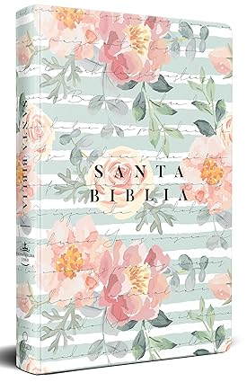 BIBLIA TAMAÑO MANUAL, LETRA GRANDE, TAPA DURA CON ROSAS, RVR 1960