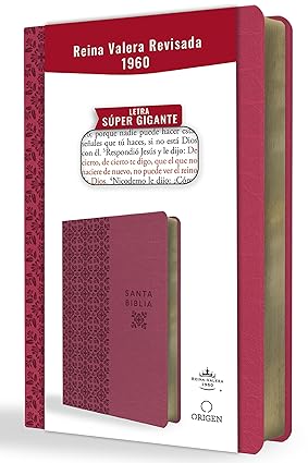 Biblia, letra súper gigante, símil piel fucsia rosada, RVR 1960