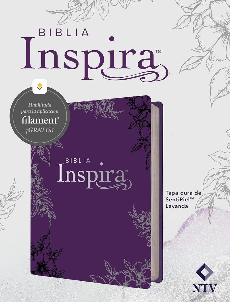 BIBLIA INSPIRA CON FILAMENT, TAPA DURA, COLOR LAVANDA - NTV