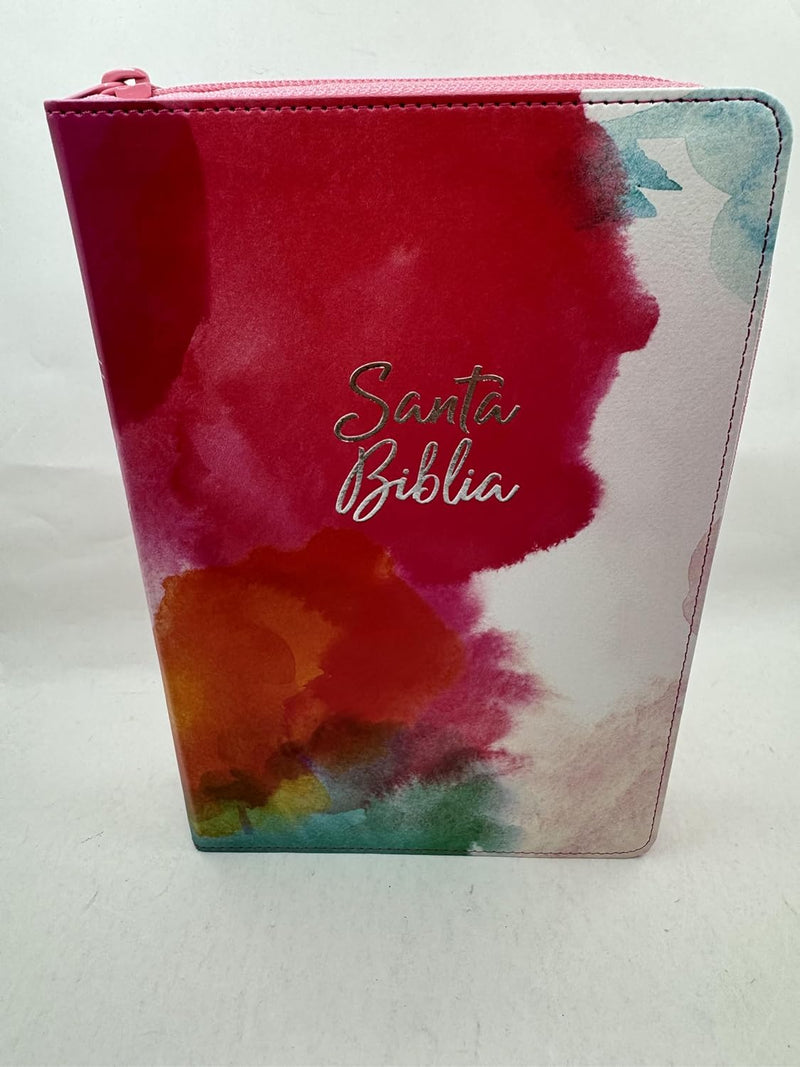 Biblia Letra Grande Tamano Manual Acuarela con Cierre e Indice- RVR 1960